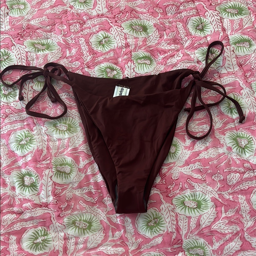 Dippin Daisys brown tie, side bikini bottoms